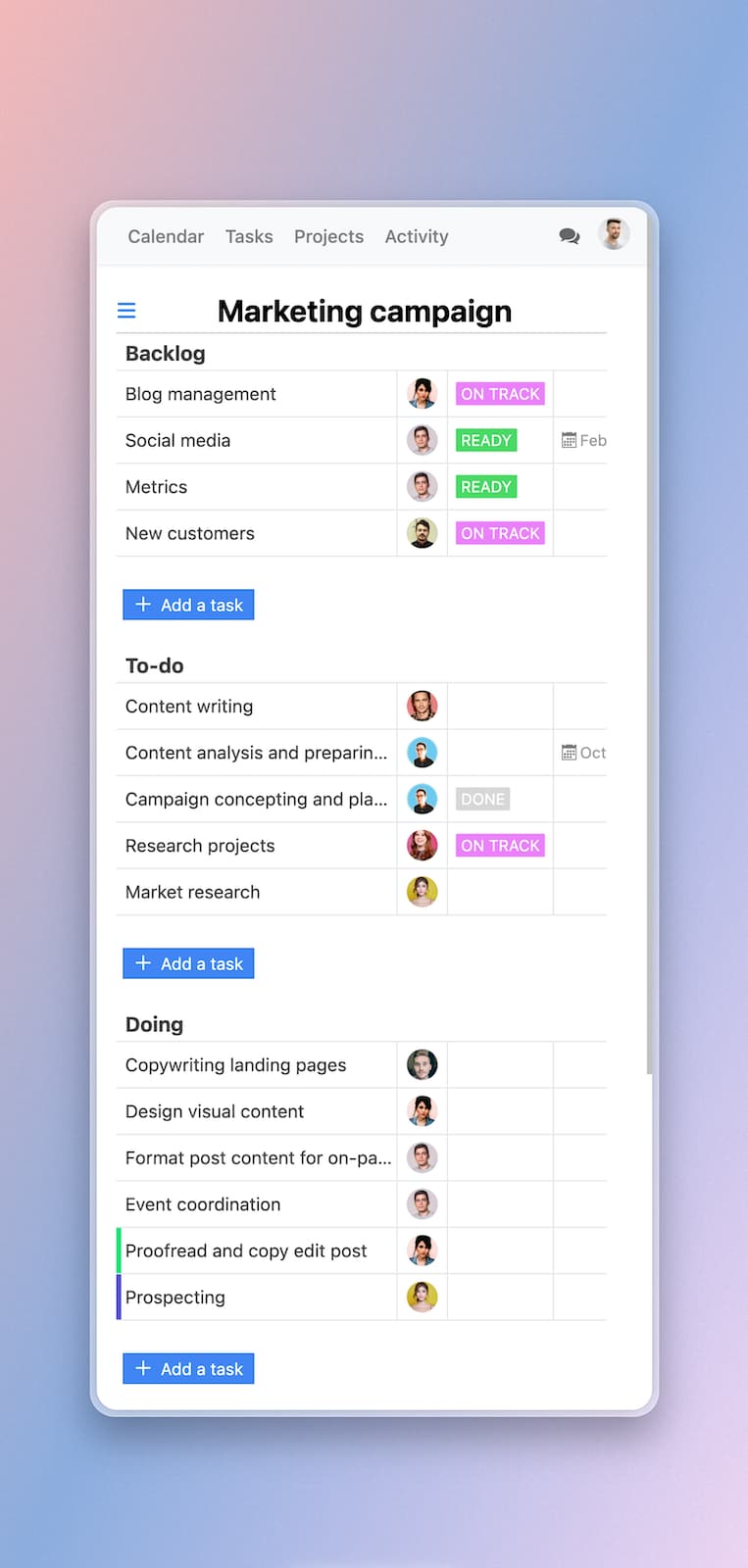 Free project management app for iPhone - Breeze